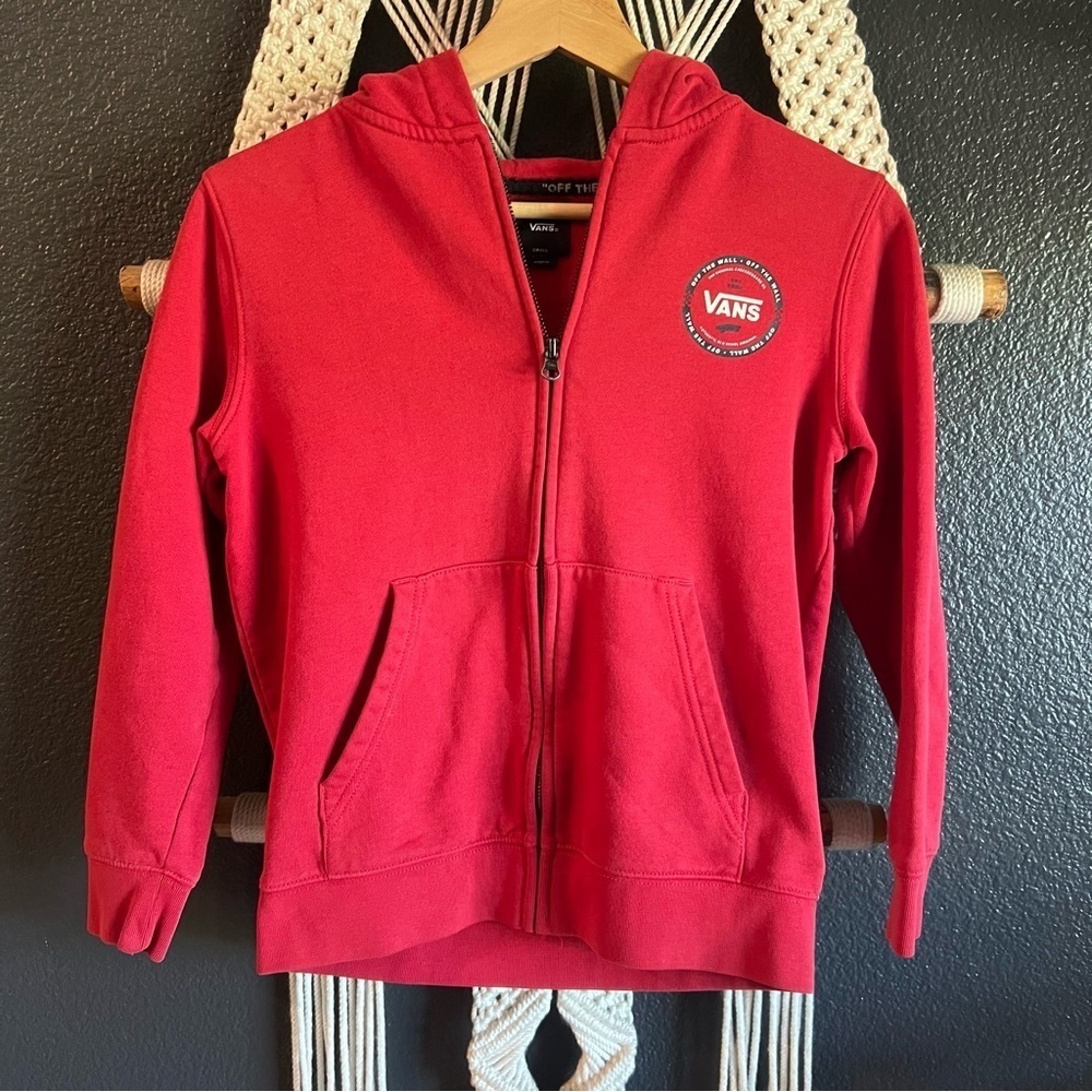 Vans Zip Up Hoodie Red Children’s S Skater BMX